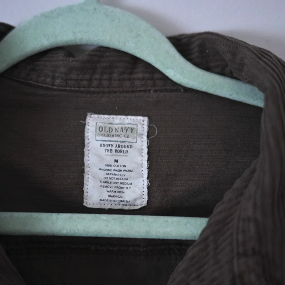 Vintage 90’s Old Navy Brown Fringe Zipped Corduroy Jacket Size M(men’s) Y2K Boho - Picture 2 of 10